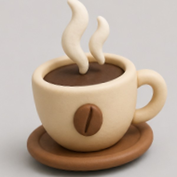 Xícara de café em massinha