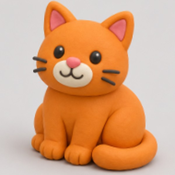 Gato laranja em massinha
